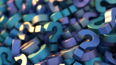 Infinite question marks, original 3d rendering