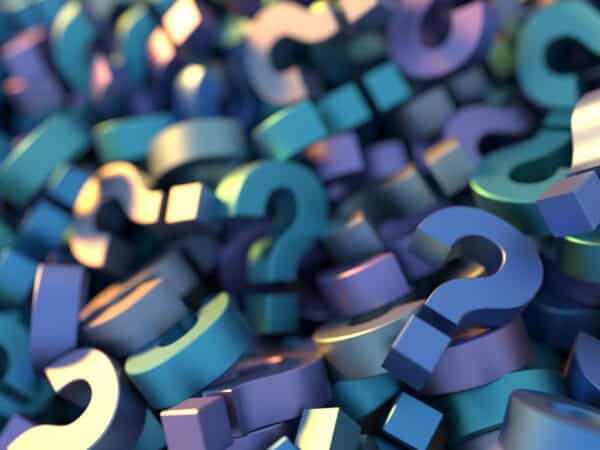 Infinite question marks, original 3d rendering