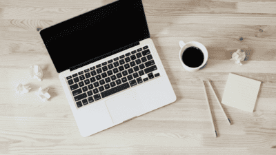 Laptop on a desk