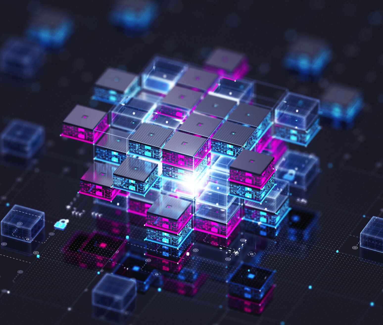 Big data structure concept. 3D render
